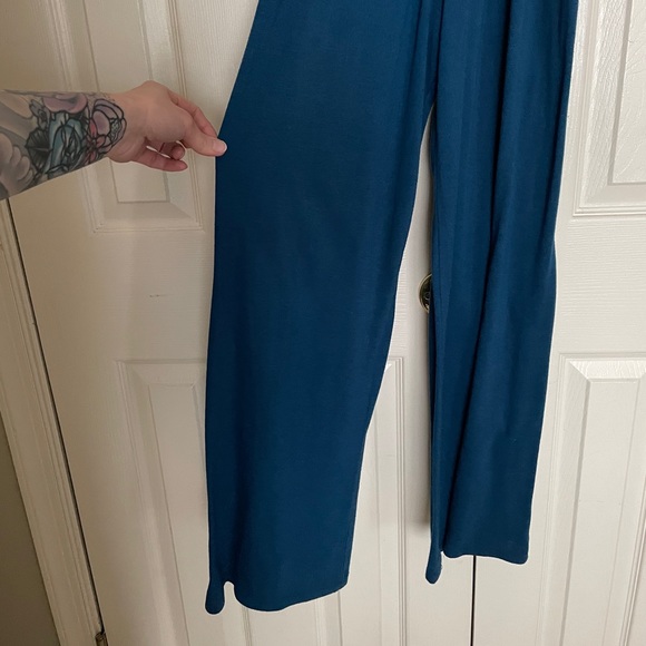Turquoise Teal Blue Wide Leg Jumpsuit - Picture 3 of 4